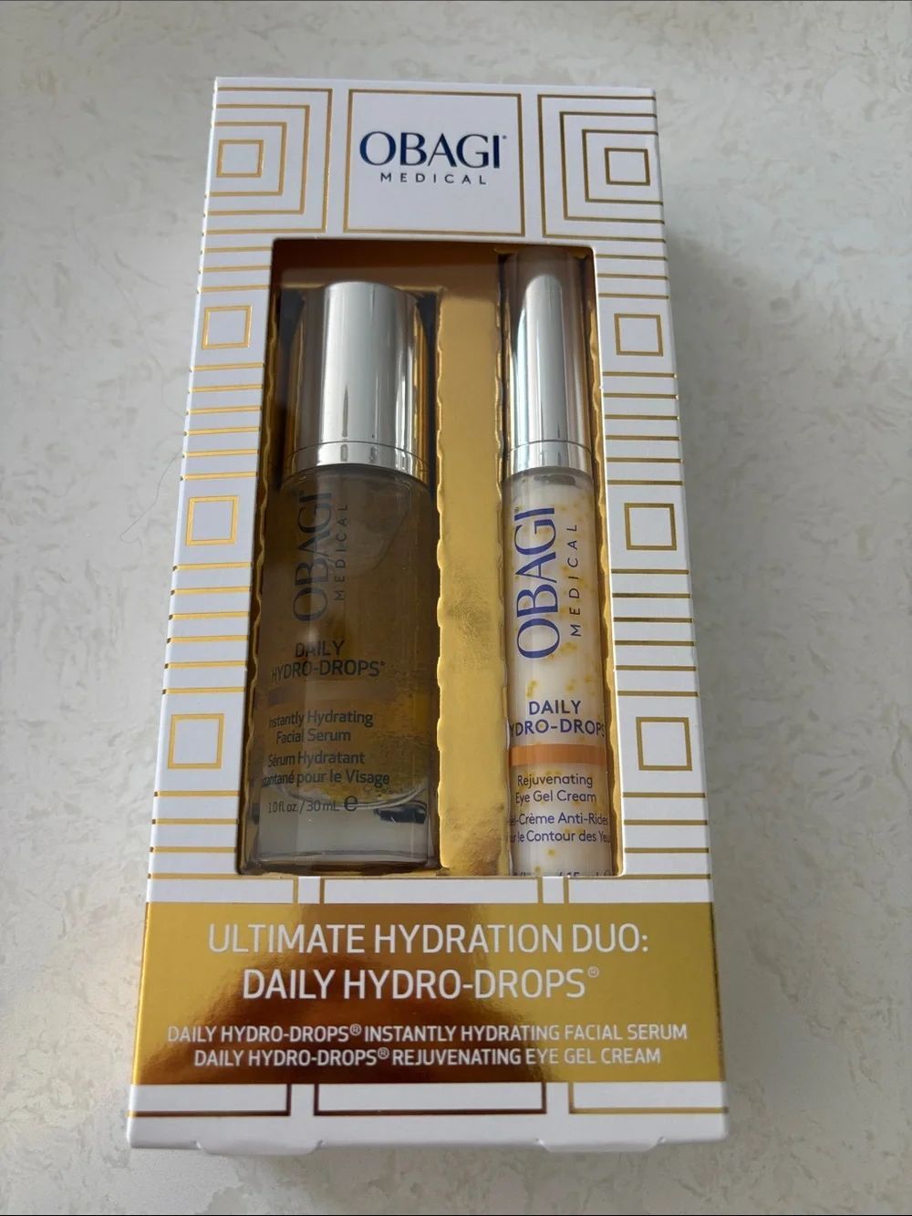 Obagi Daily Hydro-Drops Duo — Gold and Silver Packaging